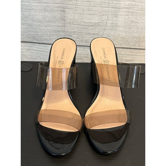 Chinese Laundry Clear Strap Block Heel Sandals Size 10 - Picture 1 of 4